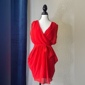 bebe Vibrant Red Bodycon Dress | Size S